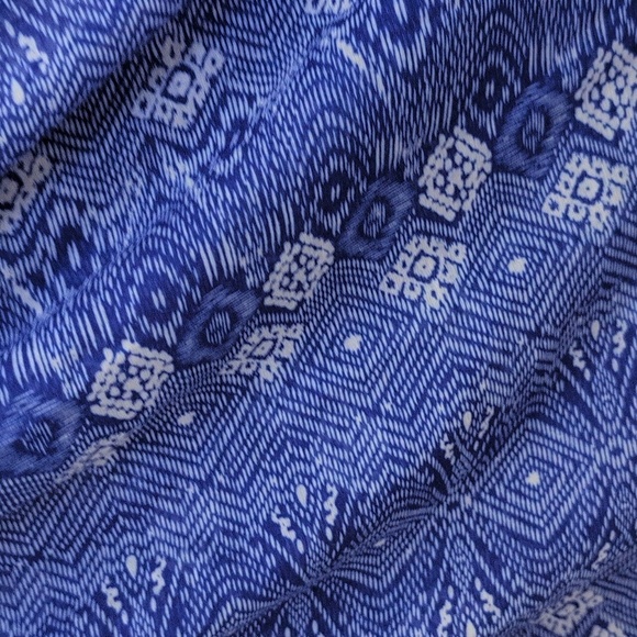 2/$20 GOA - Blue Patterned Midi Dress - Size Medium - Picture 3 of 5